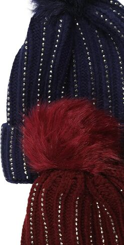 ToBeInStyle Women's Pack of 6 Acrylic Assorted Knit Warm Beanie & Visor Hats in Kuwait