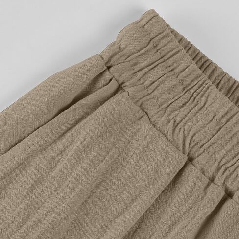 Linen Pants Women Wide Leg,Casual Pants High Waisted Cotton Linen Drawstring Summer Comfy Trouser with Pockets in Saudi Arabia