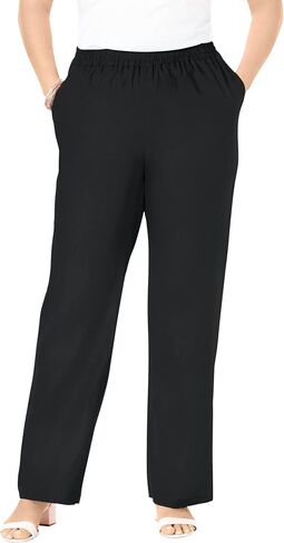 Jessica London Women's Plus Size Lightweight Linen-Blend Straight-Leg Pants in Saudi Arabia
