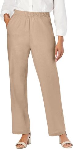 Jessica London Women's Plus Size Lightweight Linen-Blend Straight-Leg Pants in Saudi Arabia