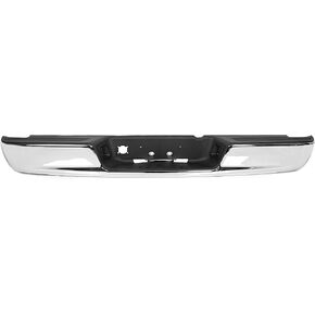 ECOTRIC Rear Step Bumper Assembly Compatible with 2002-2009 Dodge Ram 1500 2500 3500 CH1103111 CH1103108 55077107AD 55077107AF W/License Plate Light Fleetside Styleside Silver+Black in Saudi Arabia