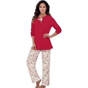 Only Necessities Plus Size Henley PJ Set in Saudi Arabia