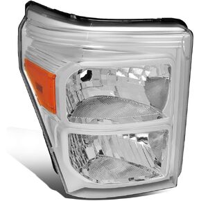 DNA Motoring OEM-HL-0030-R Chrome Amber Factory Style Passenger Side Headlight Lamp Replacement For 11-16 F250-550 SD in Saudi Arabia