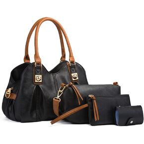 KingTo 4pcs Purses Retro Tote Handbags for Women Stylish Shoulder Bags Soft Top Handle Satchel Set in Kuwait