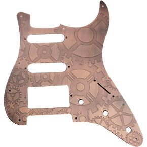 Guyker 11 Hole Guitar Pick Guard - Copper SSH Style Metal Pickguard Scratch Plate Replacement Part for ST Strat Electric Guitar, Butterfly Style, Ancient Silver in Kuwait