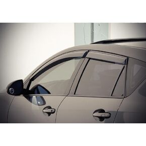 Wellvisors Windows ، انحرافات الرياح المتوافقة مع Mazda 2010-2013 Mazda 3 Hatchback مع حرس المطر الأسود 3-847MZ004 in Saudi Arabia