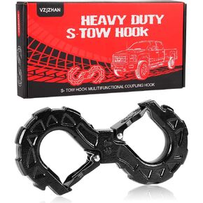 3/8-inch Tow Hook – S-Hook for Off-Road Recovery – G80 Heavy-Duty S Hooks with Quick Shackle – 33,000lbs Towing Capacity – Ideal for Pickup Trucks, Trailers, SUVs in Saudi Arabia