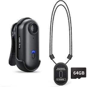 4K Mini Action Camera, Included 64GB, Wearable Camera with 360°Rotatable Clip & Magnetic Clip, 120 Minutes for Recording, for Lecture, Traveling, Pet Walking and Outdoors Activities JS-10B in Saudi Arabia
