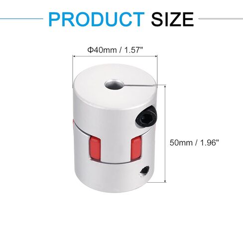 MECCANIXITY عمود ألومنيوم اقتران 18 مم إلى 18 مم اقتران عنكبوت مرن L66mm x D40mm مقرنة الفك العنكبوت رمح مشترك موصل للطابعات ثلاثية الأبعاد DIY التشفير CNC آلة طحن التوجيه in Kuwait