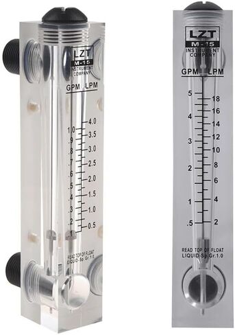 2 Pcs Panel Type Flow Meter : 1 Pcs 0.5-5 GPM 2-18 LPM Water Flow Panel Mount Type & 1 Pcs Black Adjustable Knob 0.1-1 in Saudi Arabia