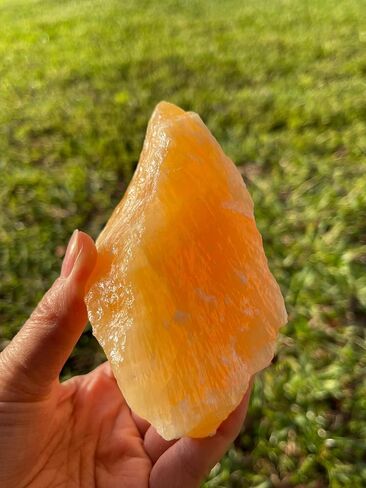 Extra Large Orange Calcite Rough Natural Stones, Jumbo Raw Calcite Orange Crystals (2-3 Pounds) in Kuwait