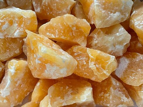 Extra Large Orange Calcite Rough Natural Stones, Jumbo Raw Calcite Orange Crystals (2-3 Pounds) in Kuwait