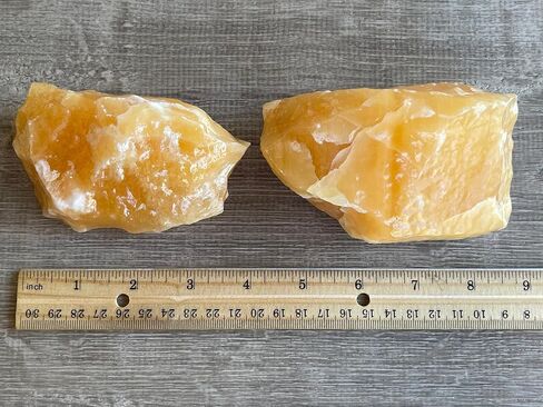 Extra Large Orange Calcite Rough Natural Stones, Jumbo Raw Calcite Orange Crystals (2-3 Pounds) in Kuwait