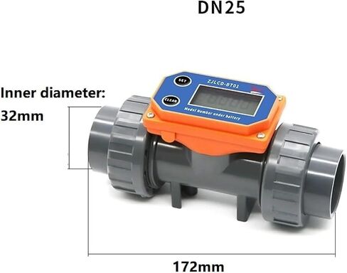 1Pcs DN15-DN65 Digital Turbine Flow Meter Farm/Garden Irrigation Electronic Display Flowmeter For Petrol Kerosene Methanol Water(Orange DN25) in Saudi Arabia