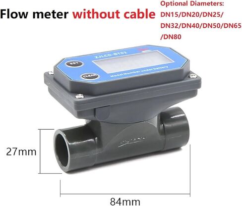 1Pcs DN15-DN65 Digital Turbine Flow Meter Farm/Garden Irrigation Electronic Display Flowmeter For Petrol Kerosene Methanol Water(Orange DN25) in Saudi Arabia