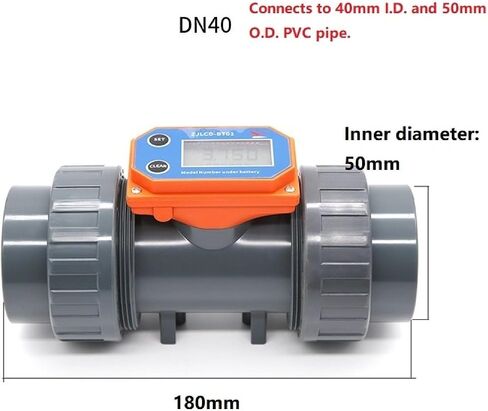 1Pcs DN15-DN65 Digital Turbine Flow Meter Farm/Garden Irrigation Electronic Display Flowmeter For Petrol Kerosene Methanol Water(Orange DN25) in Saudi Arabia