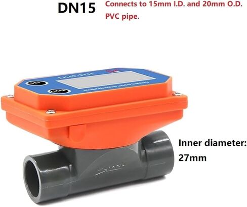 1Pcs DN15-DN65 Digital Turbine Flow Meter Farm/Garden Irrigation Electronic Display Flowmeter For Petrol Kerosene Methanol Water(Orange DN25) in Saudi Arabia