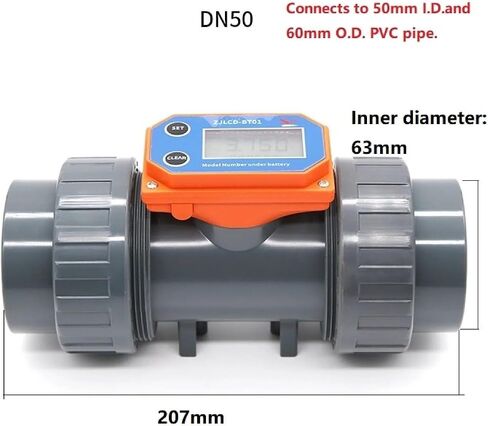 1Pcs DN15-DN65 Digital Turbine Flow Meter Farm/Garden Irrigation Electronic Display Flowmeter For Petrol Kerosene Methanol Water(Orange DN25) in Saudi Arabia
