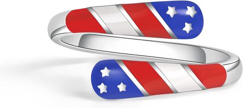 American Flag Ring Red White And Blue Accessories Patriotic Rings for Women in Kuwait