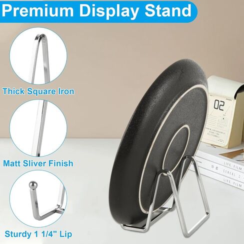 8 Pack Plate Stands for Display 3 Inch Plate Holder Display Stand, Small Picture Easels for Display, Metal Frame holder stand for Plate, Book, Photo,Tabletop Art, Sliver in Saudi Arabia