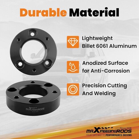 MaxPeedingrods 2 "مجموعة التسوية الأمامية لفورد F150 4WD 2WD 2004-2023 ، فاصل الدعامات الأمامية من الألومنيوم ، مجموعة الرفع تسوية التعليق in Saudi Arabia