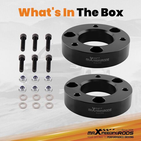 MaxPeedingrods 2 "مجموعة التسوية الأمامية لفورد F150 4WD 2WD 2004-2023 ، فاصل الدعامات الأمامية من الألومنيوم ، مجموعة الرفع تسوية التعليق in Saudi Arabia