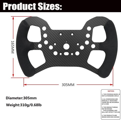 12-Inch (305mm) Carbon Fiber Lightweight Non-Destructive Replacement for PXN V99 undamaged Steering Wheel;Force feedback Pre-drilled holes For PXN V99 (Lightweight-PXN V99) in Saudi Arabia