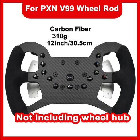 12-Inch (305mm) Carbon Fiber Lightweight Non-Destructive Replacement for PXN V99 undamaged Steering Wheel;Force feedback Pre-drilled holes For PXN V99 (Lightweight-PXN V99) in Saudi Arabia