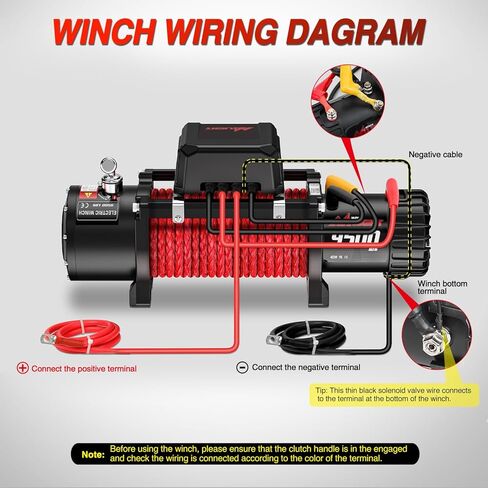 Nilight 12000lbs Electric Winch 12V Waterproof IP68 for Trailer Jeep ATV UTV Truck SUV Towing Portable Winches with Synthetic Rope 3-IN-1 Smart Remote in Kuwait