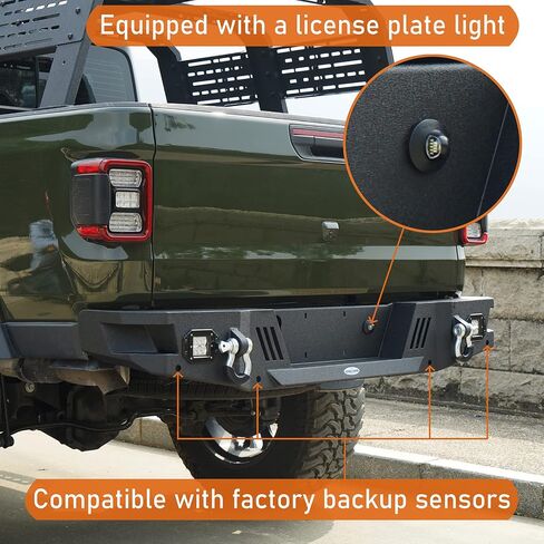 Hooke Road Gladiator Front Bumper and Rear Bumper Kit for 2020-2025 Jeep Gladiator JT, Offroad Replacement Bumper with Winch Plate & D-rings in Saudi Arabia