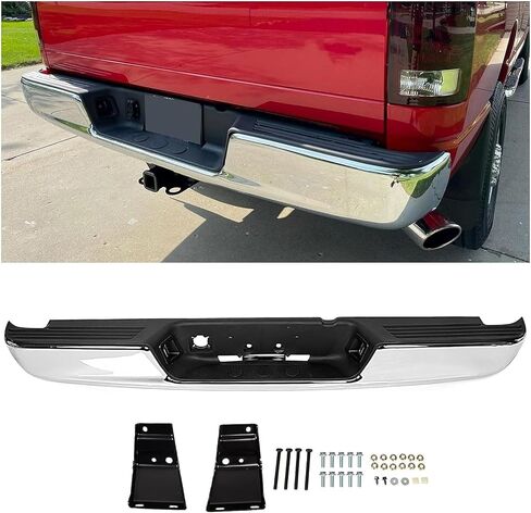 EcoTric Bear Step Pumper Assembly متوافق مع 2002-2009 Dodge RAM 1500 2500 3500 CH1103111 CH1103108 55077107AD 55077107AF W/LICK PLATE LIGHT STYLETSide Silver+Black in Saudi Arabia