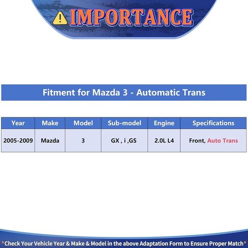 Maxfavor CV Axle Front fit for 2005 2006 2007 2008 2009 Mazda 3 CV Axle Shaft Assembly 2.0L Automatic Trans GS GX i Sedan Hatchback, CV Joints Front Driver Passenger Side in Saudi Arabia