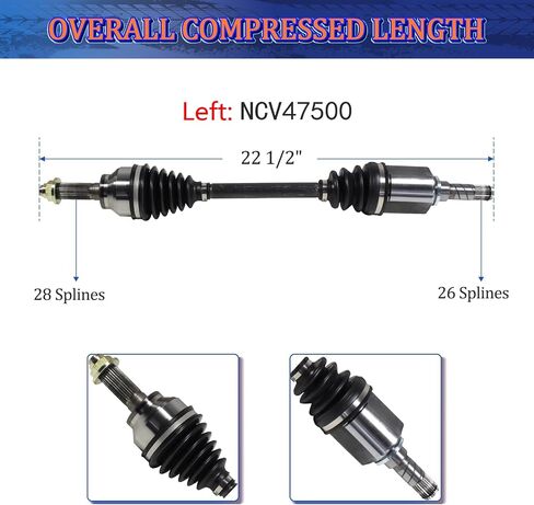Maxfavor CV Axle Front fit for 2005 2006 2007 2008 2009 Mazda 3 CV Axle Shaft Assembly 2.0L Automatic Trans GS GX i Sedan Hatchback, CV Joints Front Driver Passenger Side in Saudi Arabia