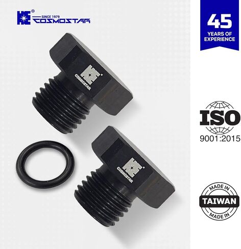 COSRISMERSAR 6AN-OFF CAP CAP ORB ADAPTER-سبيكة الألومنيوم ، 9/16-18 UNF ، ختم الحلقة O ، 1500 PSI ضغط العمل-2 عبوة (RAH03-OH-2P) in Kuwait