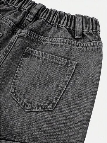 Wdirara Girl's Heart Patch High Highled Jean Shorts مرنة الخصر Y2K شورتات الدنيم غير الرسمية in Saudi Arabia