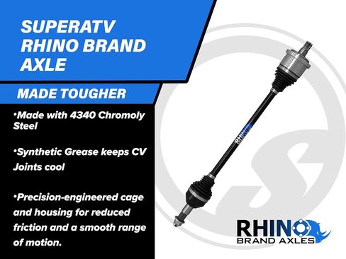 SuperATV Heavy Duty Rhino Brand Axle for Polaris Ranger Full Size XP 1000 Crew (2017-2020) - Stock Length FRONT - Upgrade From Your OEM Axle! in Saudi Arabia