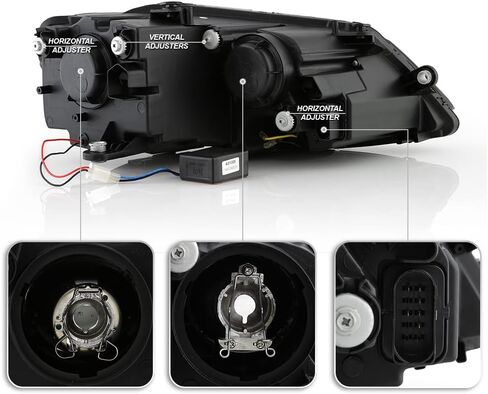 Acanii-لنموذج الهالوجين 2011-2018 VW Jetta سيدان LED U على شكل DRL DRL Projector Black Flights Driver + Side Passenger in Saudi Arabia