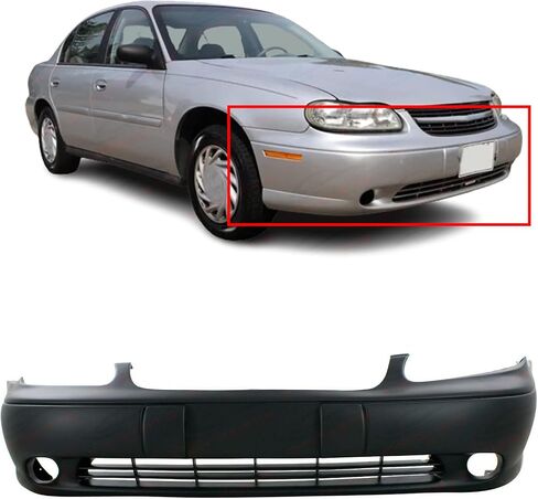 FitParts متوافق مع غطاء المصد الأمامي 1997-2005 Chevy Malibu والقاعدة الكلاسيكية LS LT سيدان 97-05. جديد ، مستعد مع ثقوب ضباب الضباب. GM1000540 12463112 1998 1999 2000 2001 2002 2003 2004 in Saudi Arabia