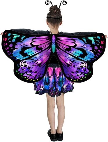 Butterfly Wings with Skirt,Fairy Costume for Girls,Butterfly Cape Halloween Costumes Set kids party Dress Up in Saudi Arabia
