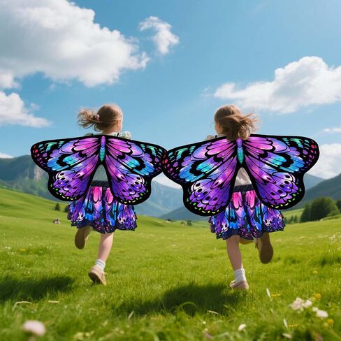 Butterfly Wings with Skirt,Fairy Costume for Girls,Butterfly Cape Halloween Costumes Set kids party Dress Up in Saudi Arabia