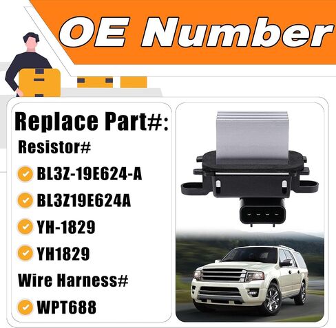 HVAC Blower Motor Resistor AC Blower Control Module with WPT688 Connector Wire Harness Fit for Ford Expedition 2010-2017 F-150 2010-2014 Lincoln Navigator 2011-2017, Replaces＃BL3Z-19E624-A in Saudi Arabia