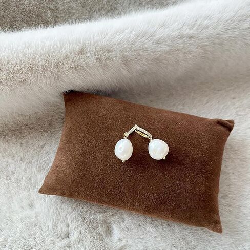 925 Sterling Silver Bohemian Zircon Baroque Pearl Huggie Hoop Drop أقراط in Kuwait
