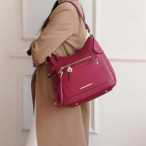MKF Collection Shoulder Bag for Women & Wristlet Pouch, Vegan Leather Handbag Set Top-Handle Tote Handbag Purse by Mia k in Saudi Arabia