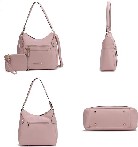 MKF Collection Shoulder Bag for Women & Wristlet Pouch, Vegan Leather Handbag Set Top-Handle Tote Handbag Purse by Mia k in Saudi Arabia