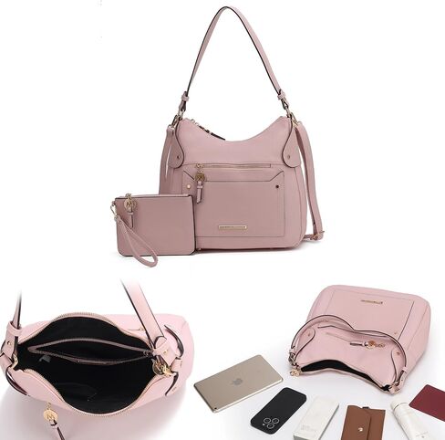 MKF Collection Shoulder Bag for Women & Wristlet Pouch, Vegan Leather Handbag Set Top-Handle Tote Handbag Purse by Mia k in Saudi Arabia