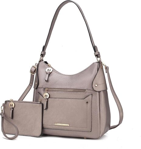 MKF Collection Shoulder Bag for Women & Wristlet Pouch, Vegan Leather Handbag Set Top-Handle Tote Handbag Purse by Mia k in Saudi Arabia