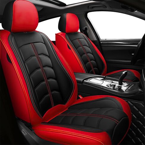 غطاء المقعد لمقعد الأرض Range Rover Evoque 2012-2024 ، غطاء مقعد رياضي متين مقاوم للماء ， واقي مقعد جلدي متميز (مقعدين معياري ، أحمر أسود) in Kuwait