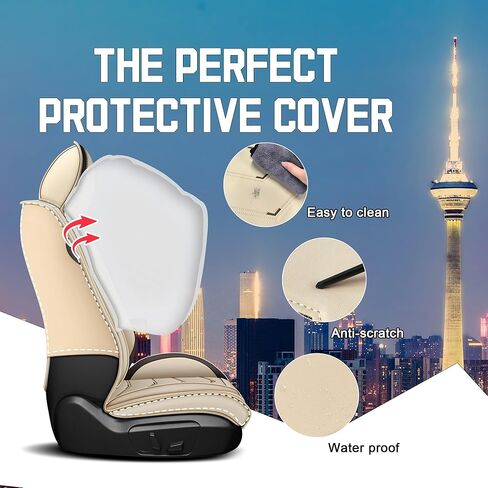 Car Seat Covers for Toyota Highlander Hybrid 2006-2025, Stylish Sport Seat Cover, Premium Nappa Leather Car Seat Cover. Automobile Seat Covers Sets.(Standard 5 Seats/Beige) in Kuwait