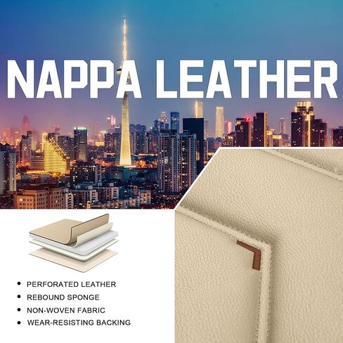 Car Seat Covers for Toyota Highlander Hybrid 2006-2025, Stylish Sport Seat Cover, Premium Nappa Leather Car Seat Cover. Automobile Seat Covers Sets.(Standard 5 Seats/Beige) in Kuwait