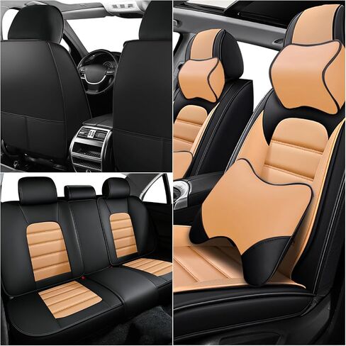 ILMO Seats Covers Compatible with Jeep Wrangler 2000-2024, Breathable and Waterproof Faux Leather Automotive Seat Cover (Gray&White, Full Set) in Saudi Arabia